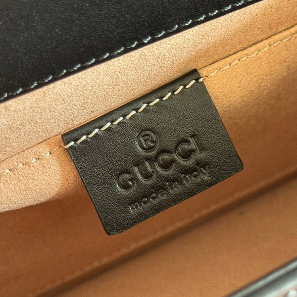 Gucci Sylvie Mini Bag 20 Black Gold in Cowhide 285223