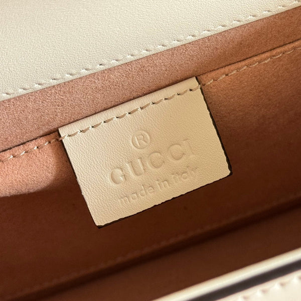 Gucci Sylvie Mini Bag 20 White Gold in Cowhide 285220
