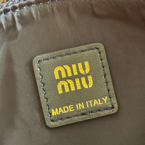 Miu Miu Adventure Nappa Canvas Bucket Bag 22 Blue in Fabric 285320