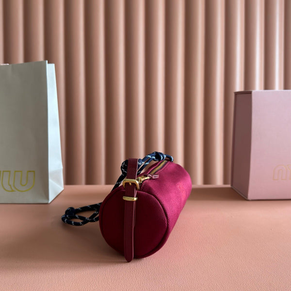 Miu Miu Adventure Nappa Canvas Bucket Bag 22 Dark Pink in Fabric 285321