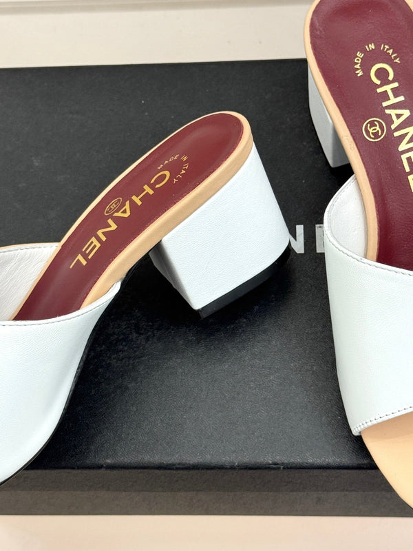 CC 26S Double C Patchwork Sandal 50 Beige White in Cowhide 706375