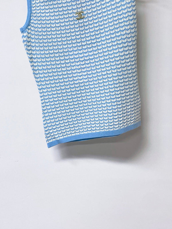 Chanel 26 Vest Blue in Wool 278139