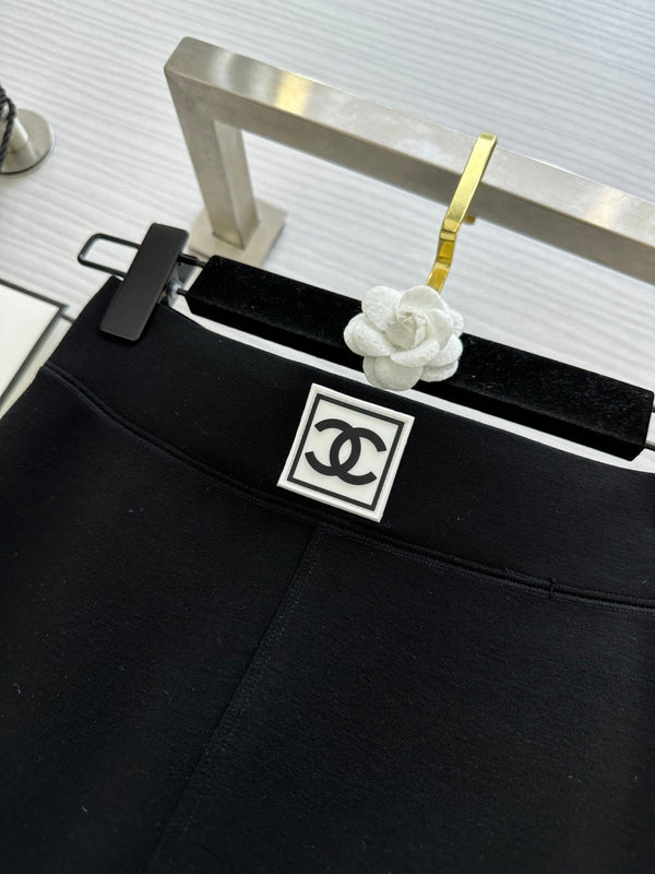 Legging en velours bébé noir Chanel 276220