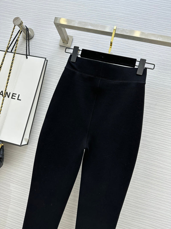 Legging en velours bébé noir Chanel 276220