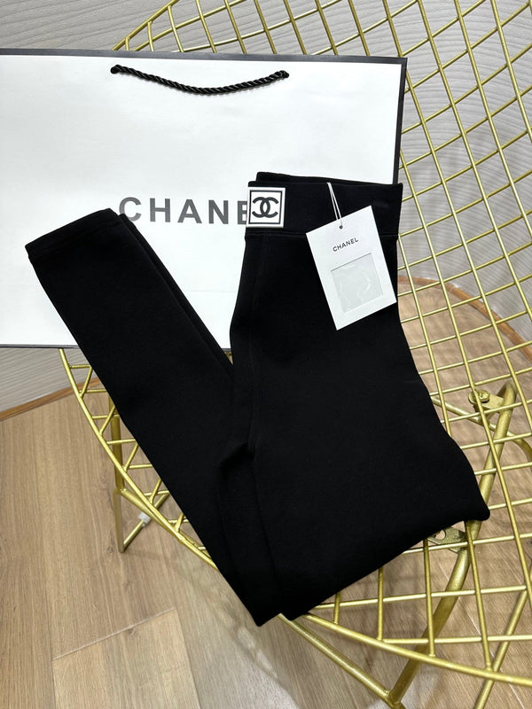 Legging en velours bébé noir Chanel 276220