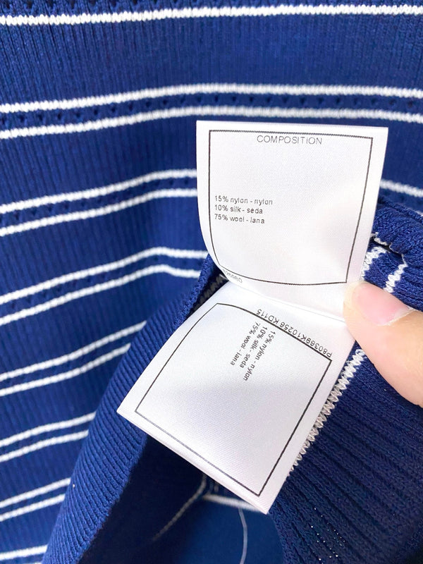 T-Shirt Manches Courtes Chanel Bleu Marine en Laine 287134