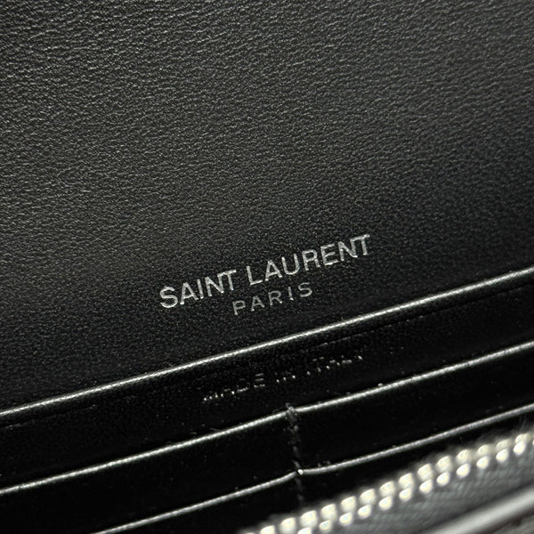 YSL Sunset Bag 19cm Black with Silver hardware in Leather 285686