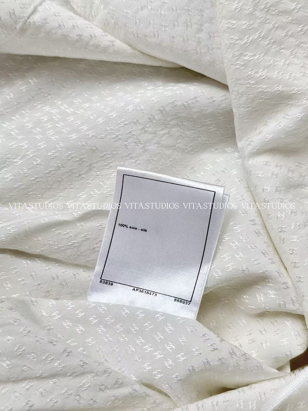 Jupe sirène Chanel 26 blanc en soie 298864