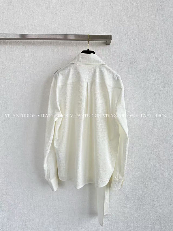 Chanel 26 Jacquard Shirt White in Silk 298862