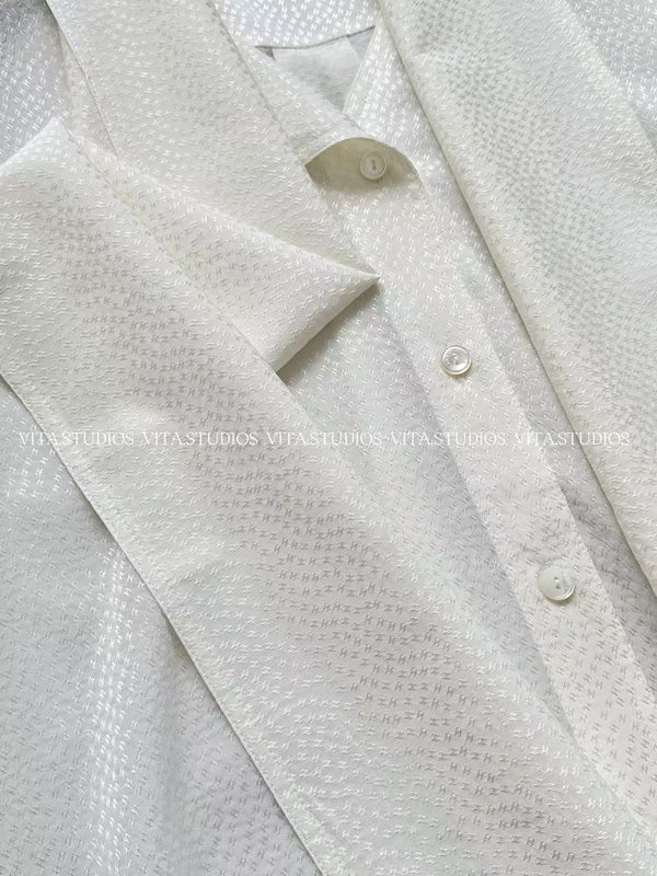 Chanel 26 Jacquard Shirt White in Silk 298862