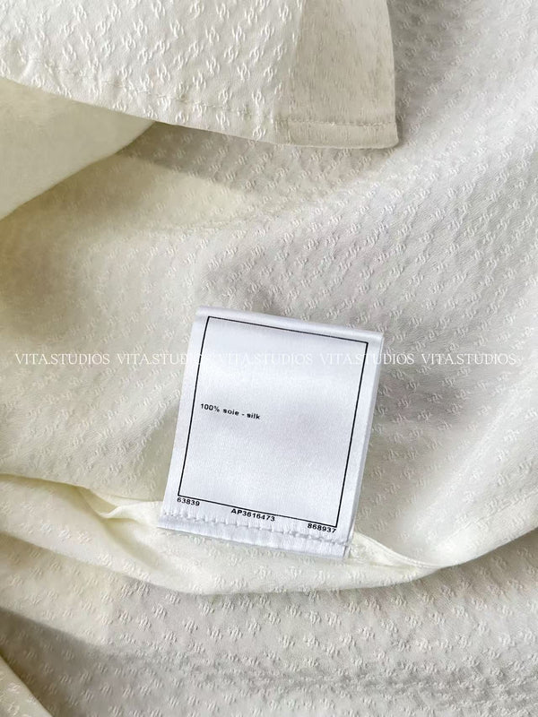 Chanel 26 Jacquard Shirt White in Silk 298862