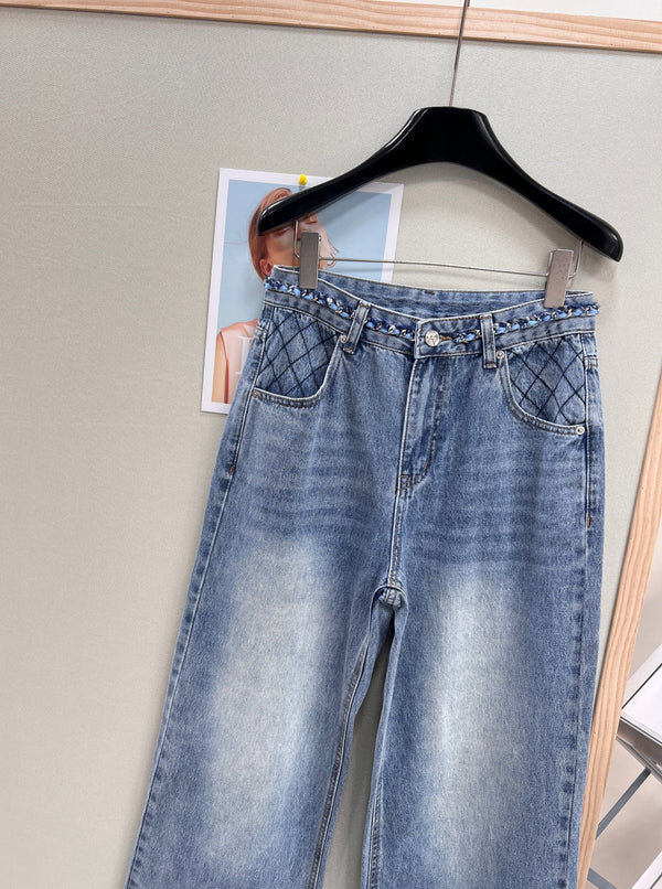 Chanel 26 Straight-leg Jeans Blue in Cotton 305576