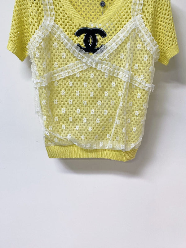 Chanel Short-Sleeve T-Shirt Yellow in Wool 305817