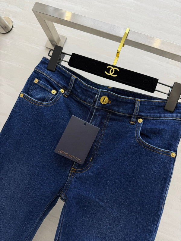 LV 26 Retro Deep Indigo Flared Jeans in Denim 308314