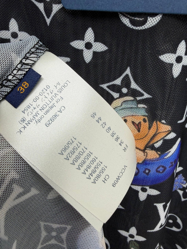 LV 26 Monogram Mesh Short-Sleeve Top Black in Cotton 371744