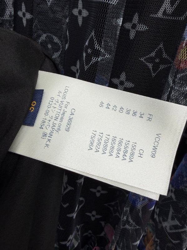 LV 26 Monogram Print Tulle Skirt Black in Cotton 371743