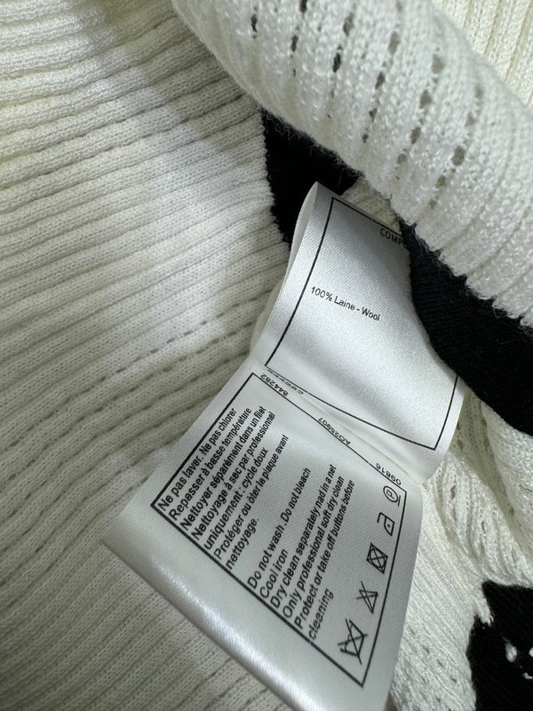 T-shirt Chanel à manches courtes blanc en laine 373087
