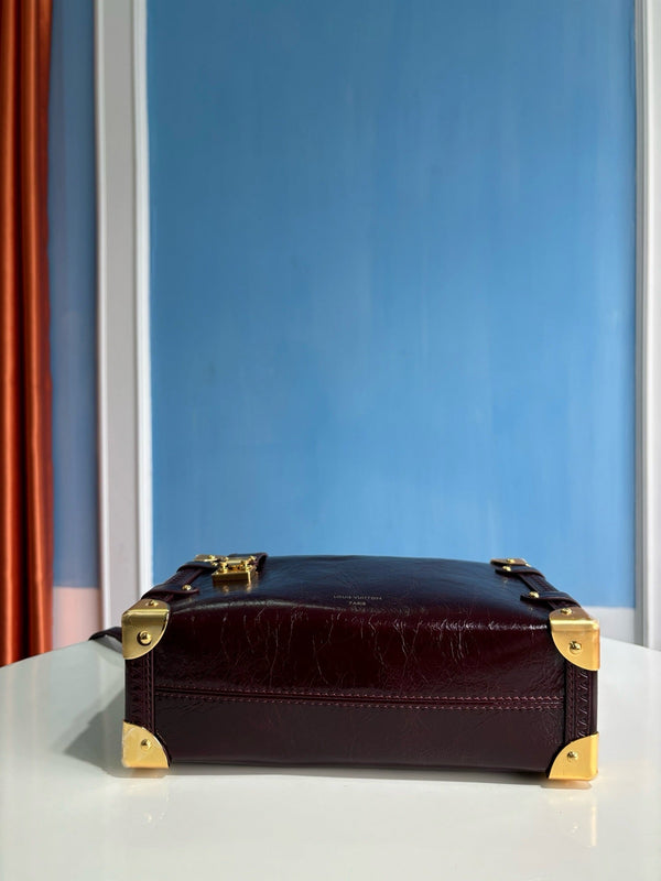 LV Side Trunk MM 23.5cm Dark Brown in Smooth Calfskin 152199