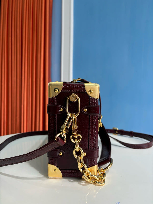 LV Side Trunk MM 23.5cm Dark Brown in Smooth Calfskin 152199