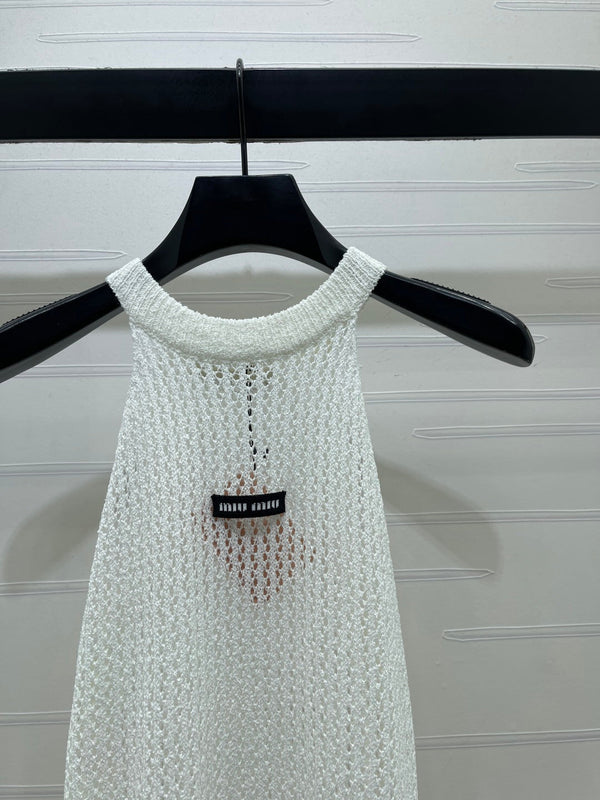 Miu Miu White Halter-neck in Polyamide 373092