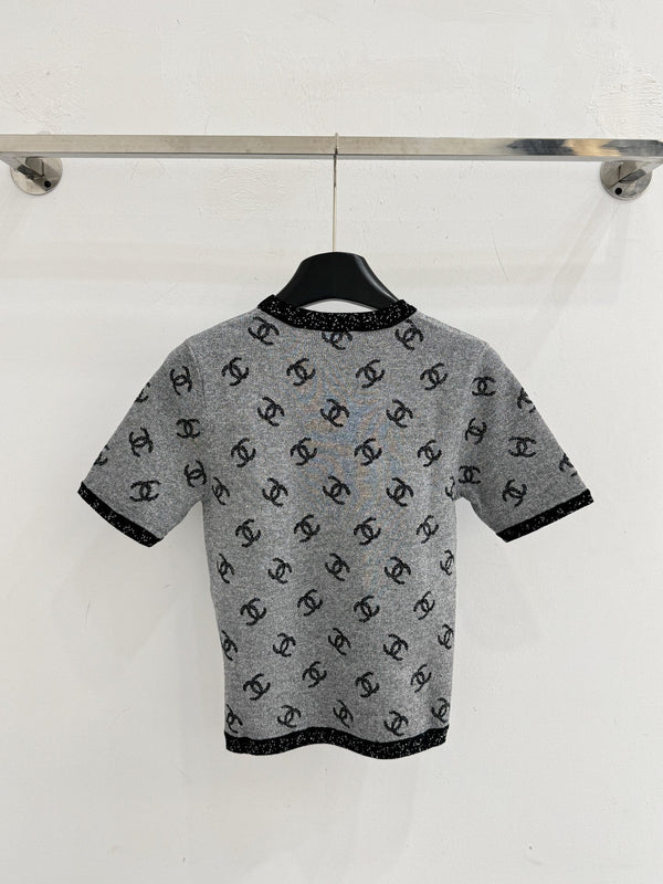 Chanel 26 Grey Knit Top Gray in Viscose 327141