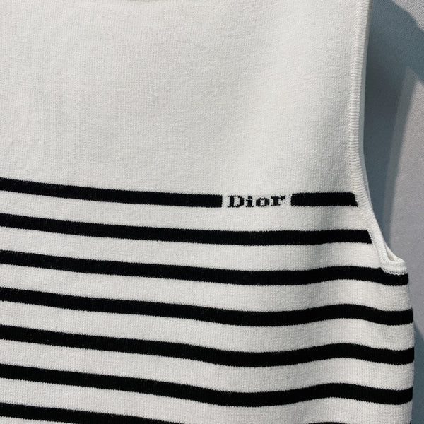 CD 26 Dior Striped Knit Vest White in Knit 371443