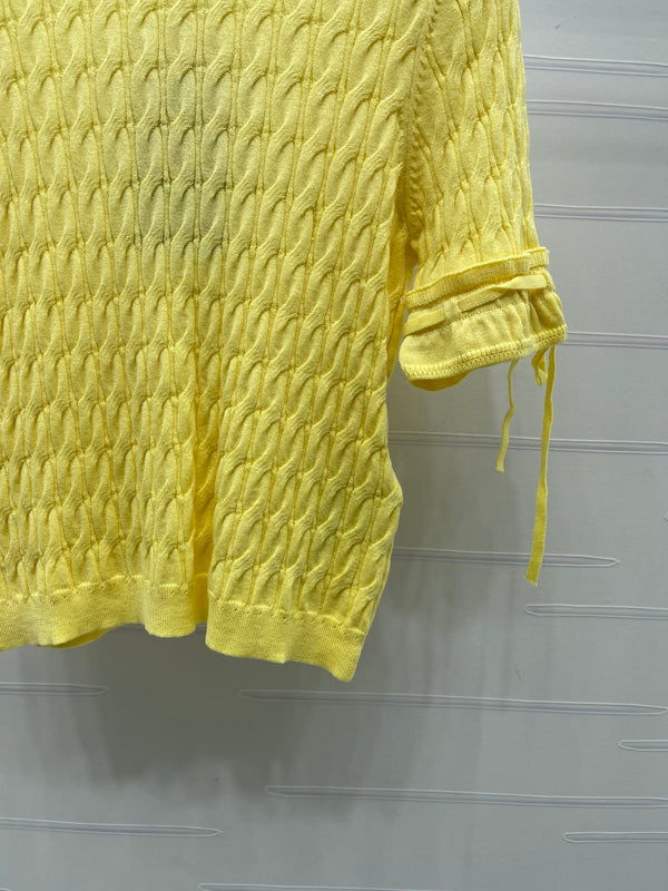 Gucci 26 Crew Neck Cable Short-Sleeve T-Shirt Yellow in Cotton 375073