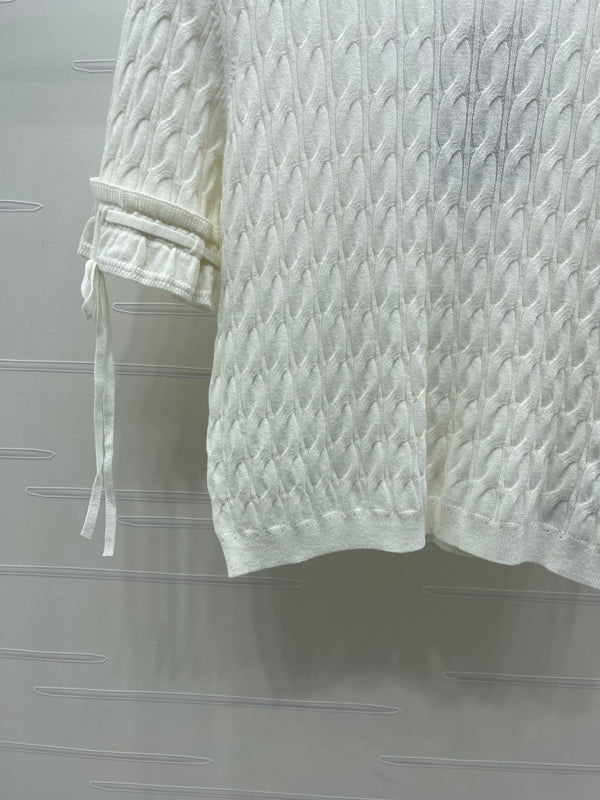 Gucci 26 Crew Neck Cable Short-Sleeve T-Shirt White in Cotton 375071