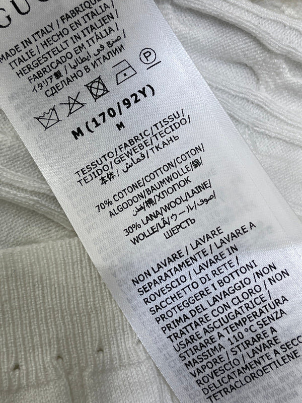Gucci 26 Crew Neck Cable Short-Sleeve T-Shirt White in Cotton 375071
