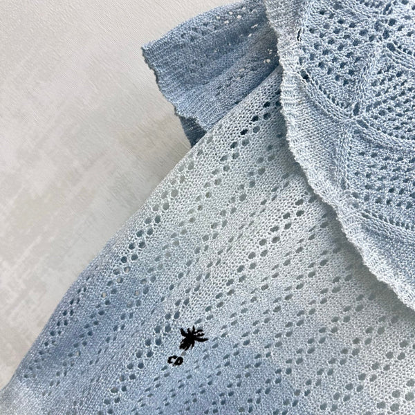 Dior 26 Patchwork Knit Top Blue in Wool 375295