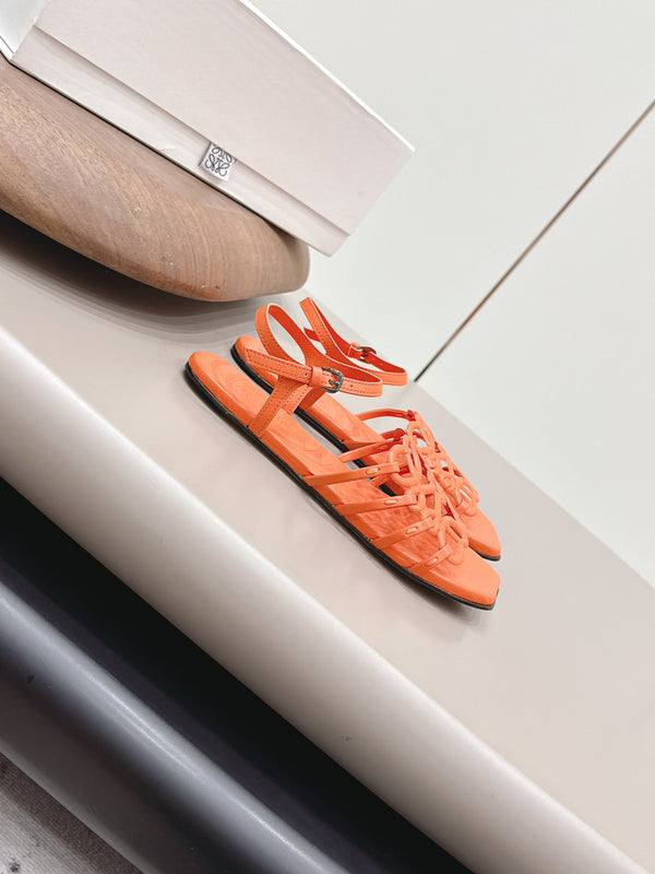 Loewe 26 Sandal Orange in Sheepskin 738807