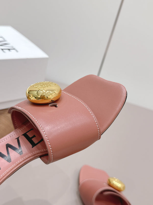 Loewe 26 Sandal 45 Pink in Sheepskin 738733
