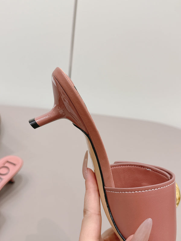 Loewe 26 Sandal 45 Pink in Sheepskin 738733