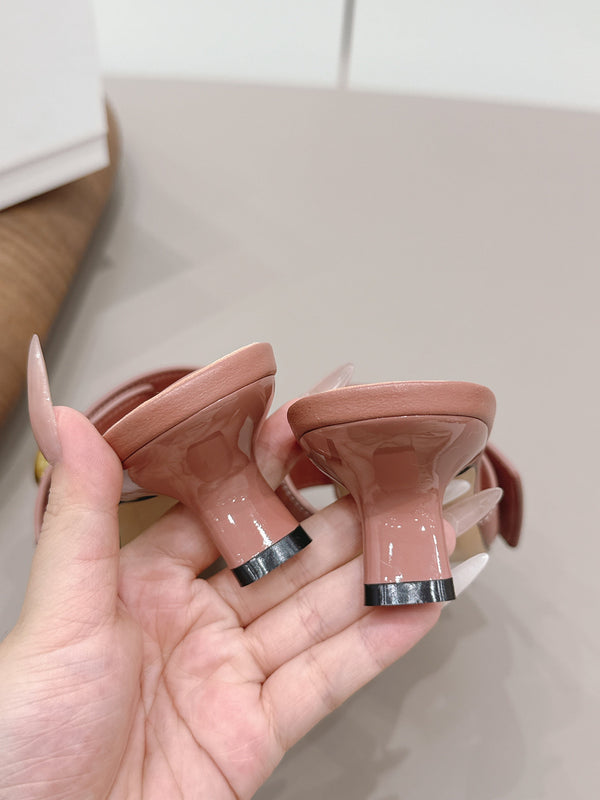 Loewe 26 Sandal 45 Pink in Sheepskin 738733