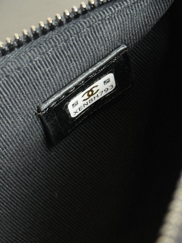 Chanel 25P Mini Bowling Bag 18.5 Black in Sheepskin