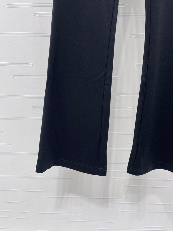 Chanel Webbing Letter Flare Pants Black in Rayon 376052
