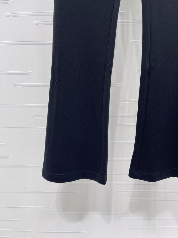 Prada With Logo Print Flare Pants Black in Rayon 376053