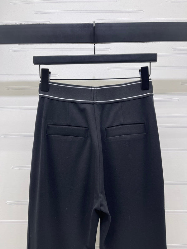 Prada With Logo Print Flare Pants Black in Rayon 376053