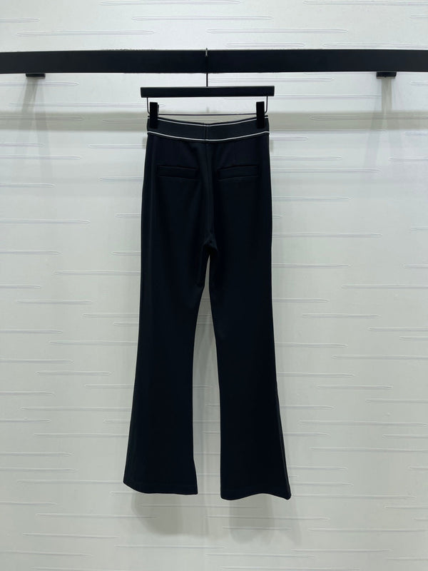 Prada With Logo Print Flare Pants Black in Rayon 376053