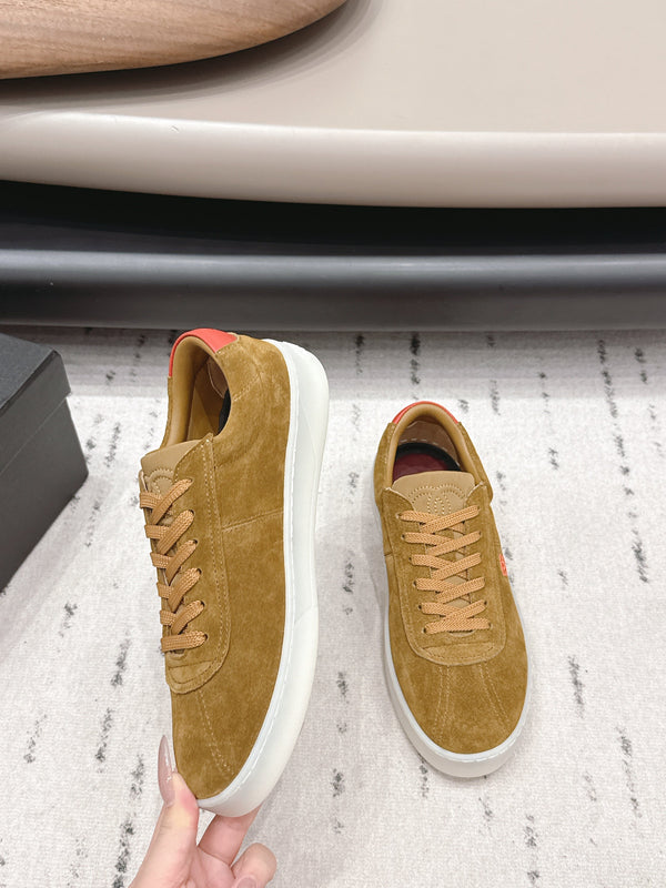 Chanel 26 Round Toe Platform Casual Shoes Camel in Suede 739428
