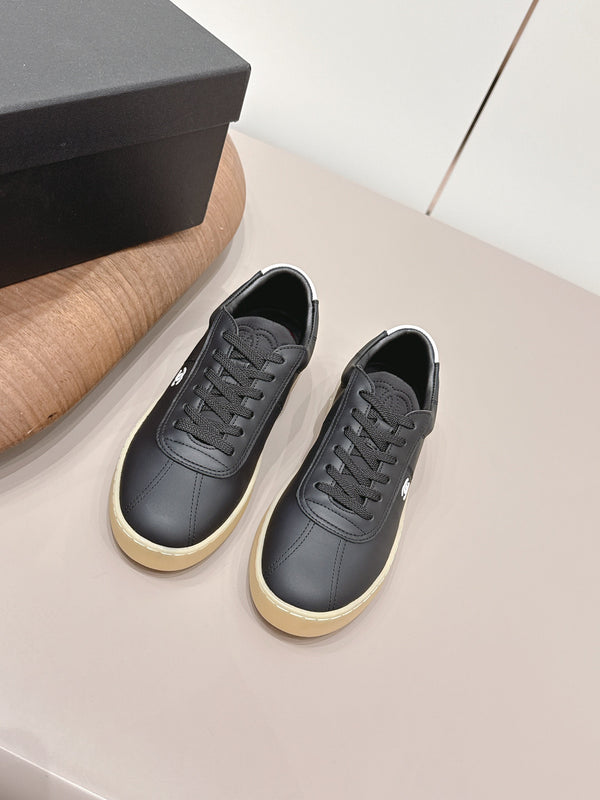 Chanel 26 Round Toe Platform Casual Shoes Black in Cowhide 739424