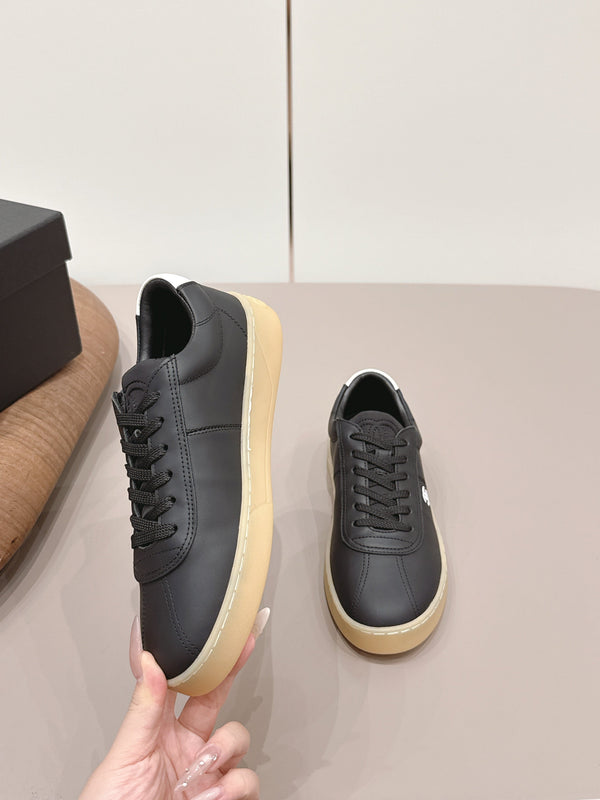 Chanel 26 Round Toe Platform Casual Shoes Black in Cowhide 739424