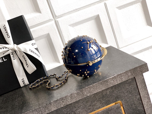 Chanel 26 Celestial Globe Minaudière Dark Blue in Plastic