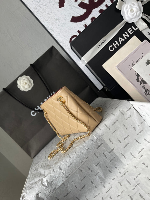 Chanel 26 Small Shopping Bag 24.5 Beige in Lambskin