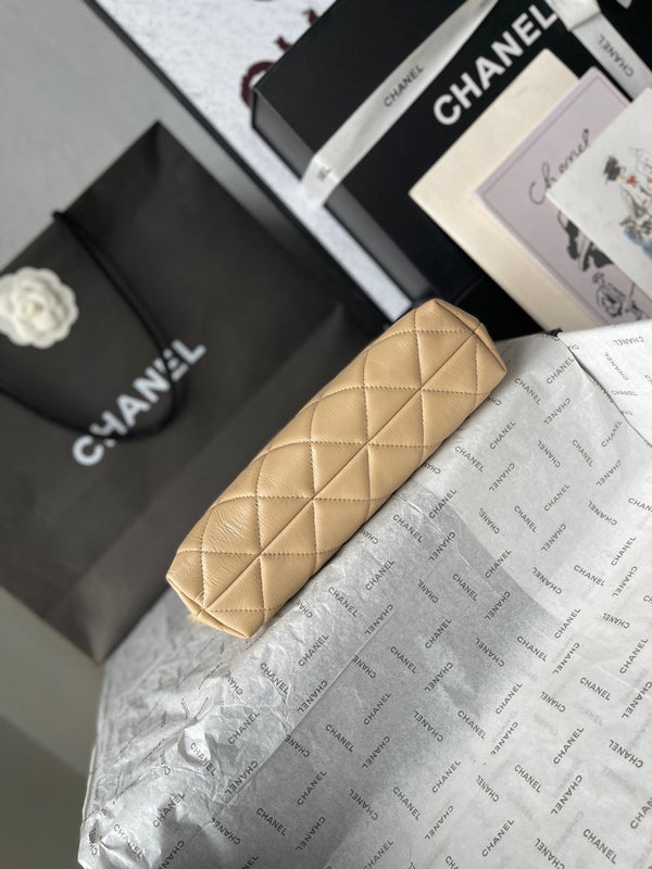 Chanel 26 Small Shopping Bag 24.5 Beige in Lambskin
