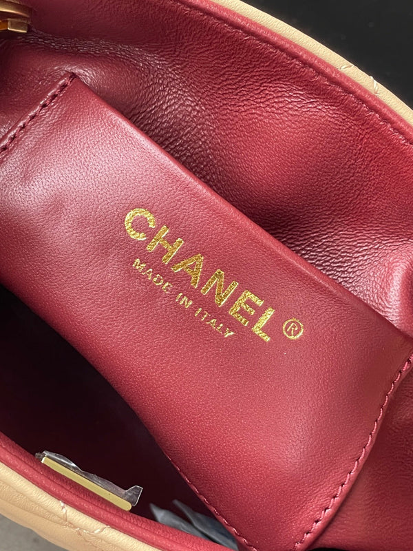 Chanel 26 Small Shopping Bag 24.5 Beige in Lambskin