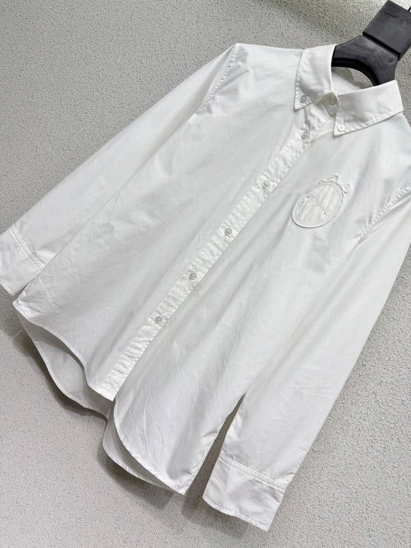 Dior Logo Shirt White in Cotton 374551