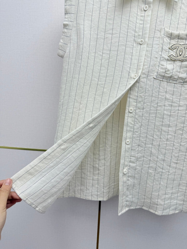 Chanel 26SS Sleeveless Shirt + Shorts Set in Polyester 375649