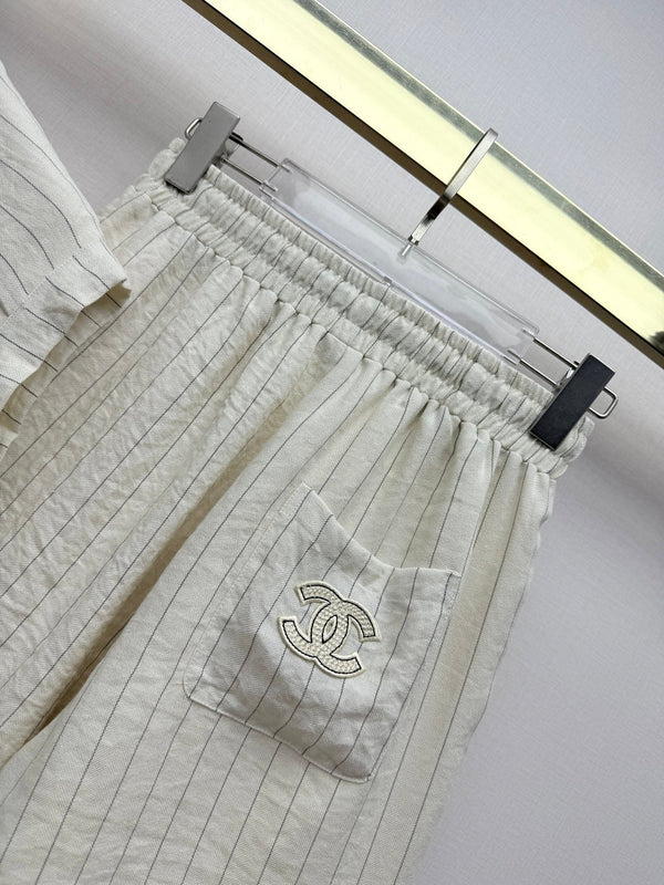 Chanel 26SS Sleeveless Shirt + Shorts Set in Polyester 375649