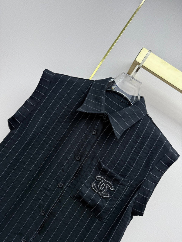 Chanel 26SS Sleeveless Shirt + Shorts Set in Polyester 375647